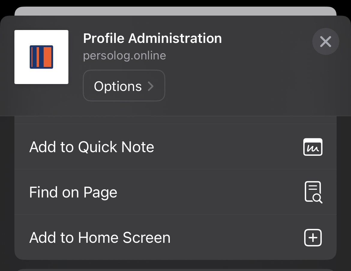 Add persolog Online to Home Screen